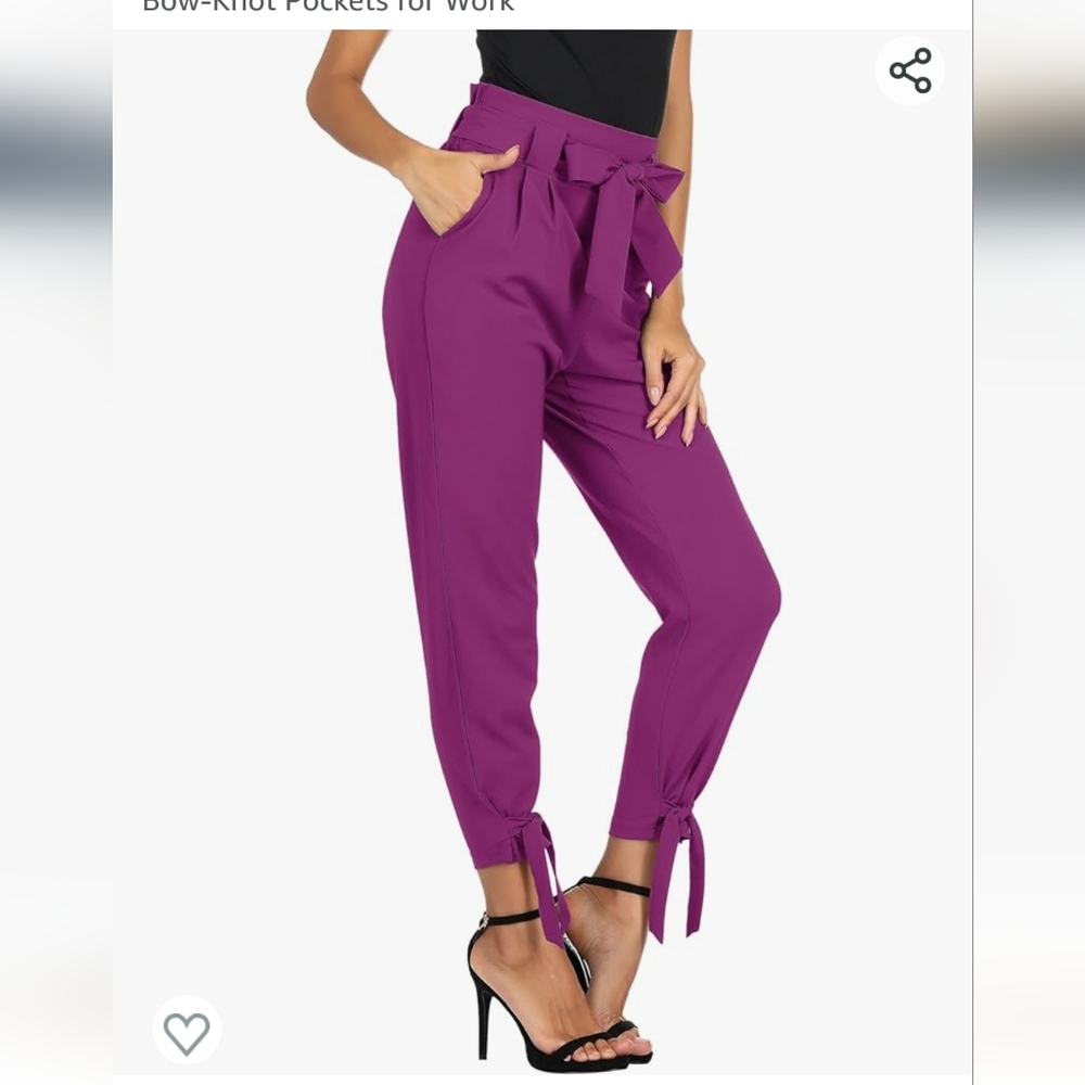 GRACE KARIN Womens Casual High Waist Pencil Pants with Bow-Knot